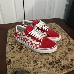 Red checkerboard vans